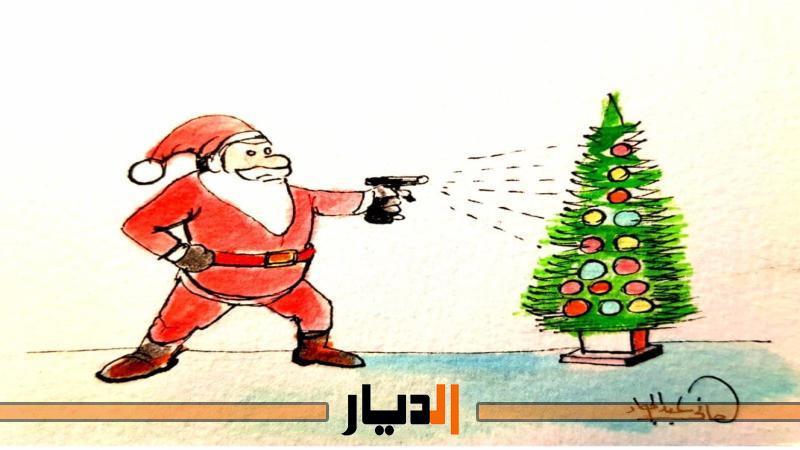 بابا نويل فى العام الجديد بريشة هانى عبد الجواد